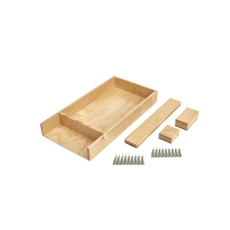 Rev-A-Shelf Maple Veneer, Light Brown, 9.88 in W, 2.5 in H, 19.13 in D, 19.13 in L, Light Brown LD-4CT15-1